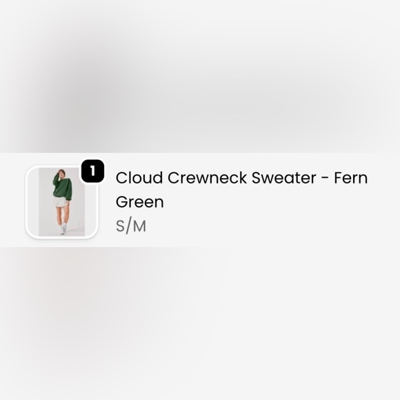 Popflex Blogilates Cloud Crewneck Sweater Sweatshirt Fern Green with Pockets - Picture 4 of 4